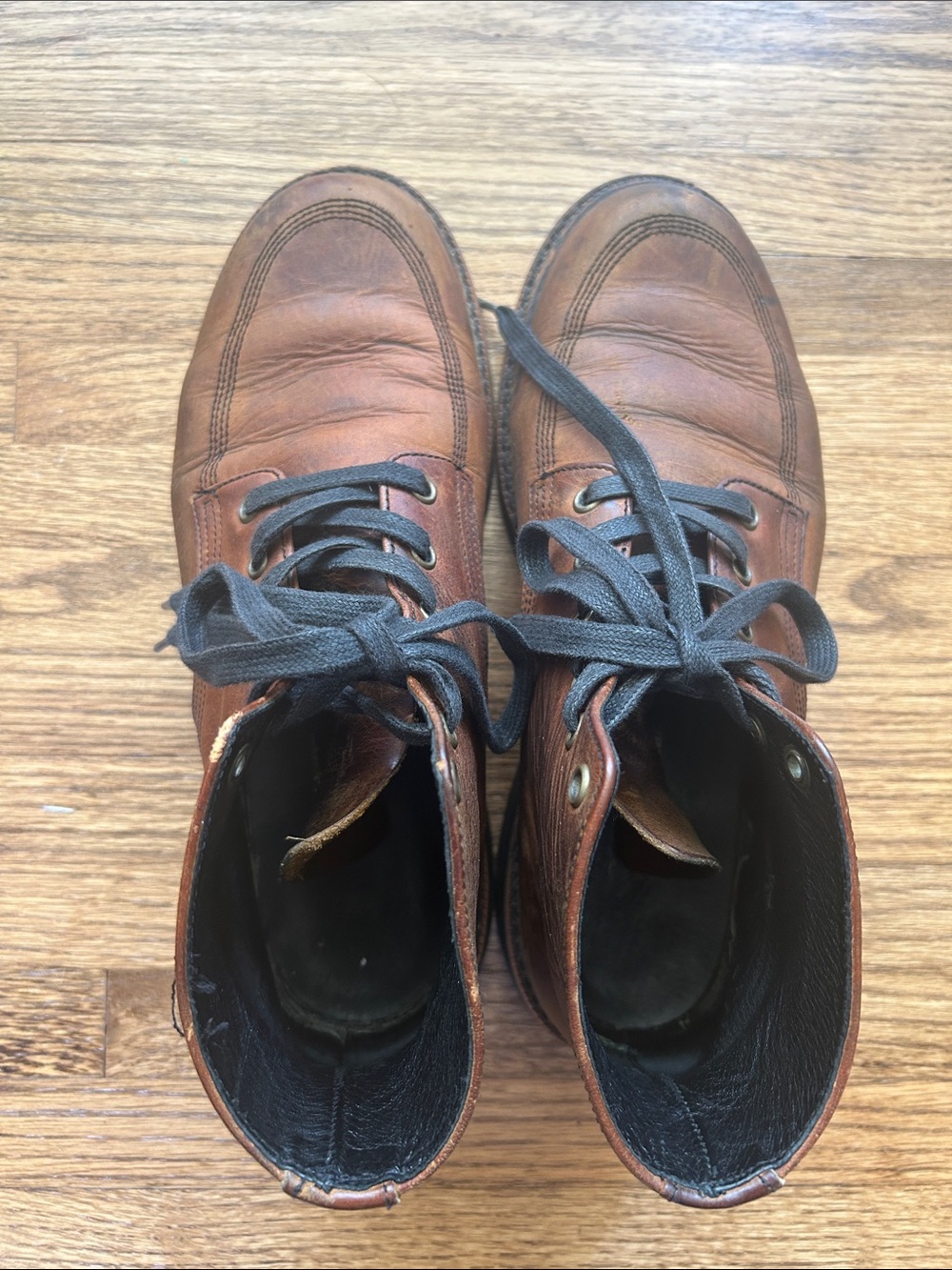 Men's Brown Leather Lace-Up Boots - Classic Casual
